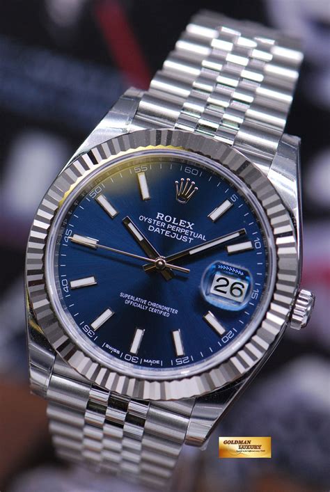 rolex oyster perpetual datejust blue face fake|datejust 41 blue diamond dial.